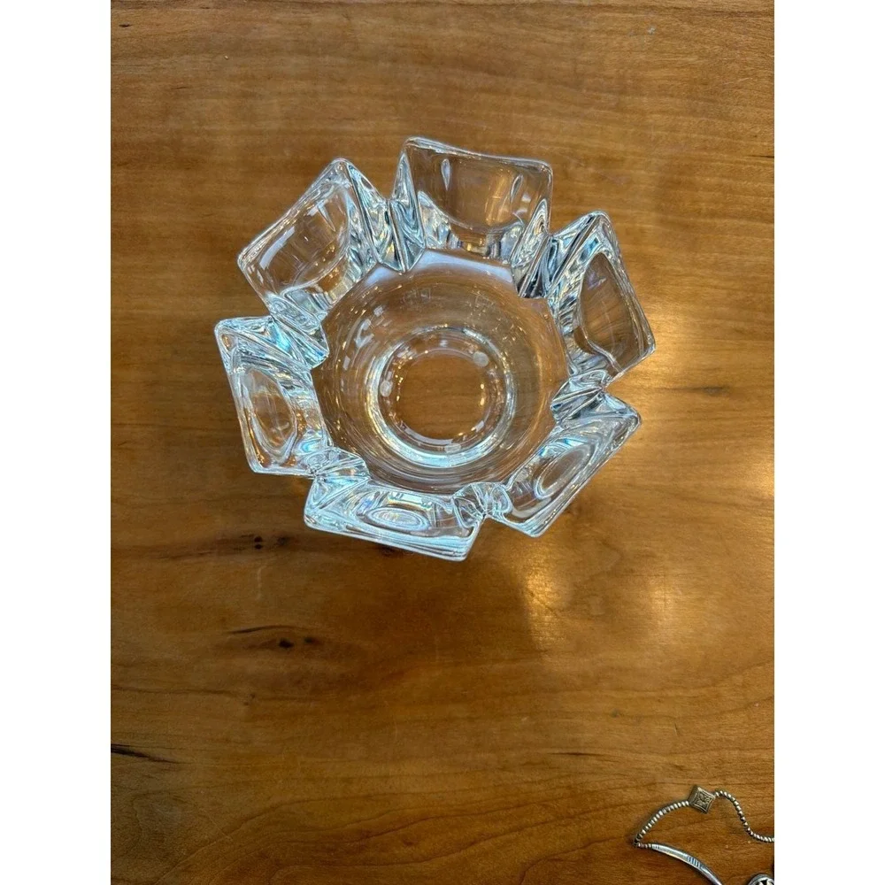 Signed Orrefors Crystal Corona Bowl by Lars Hellsten 4